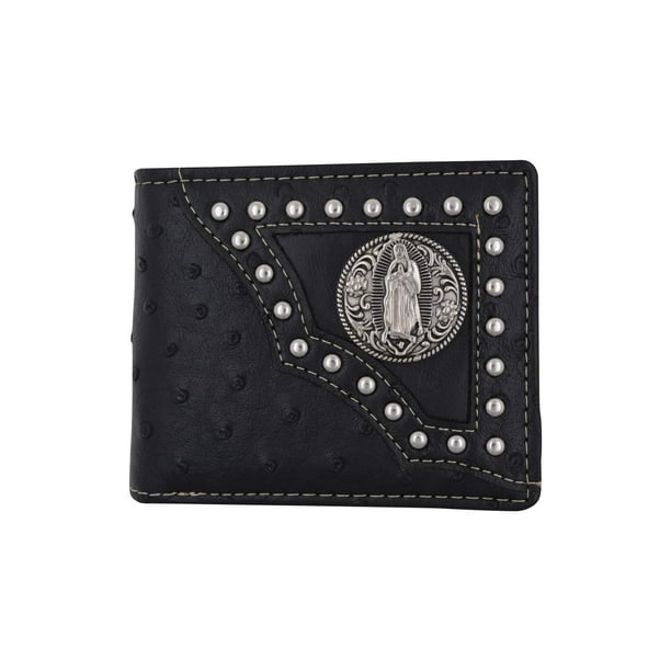 Custom Fallen Bikers Bi-fold Wallet Hair on Hide Black Custom Fallen Bikers Bi-fold Wallet Hair on Hide Black
